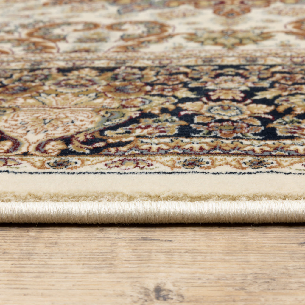 Oriental Weavers Masterpiece 1802W Multicolor Rectangle Indoor Area Rug - Exquisite Stain Resistant Traditional Rug with Medallion Design-