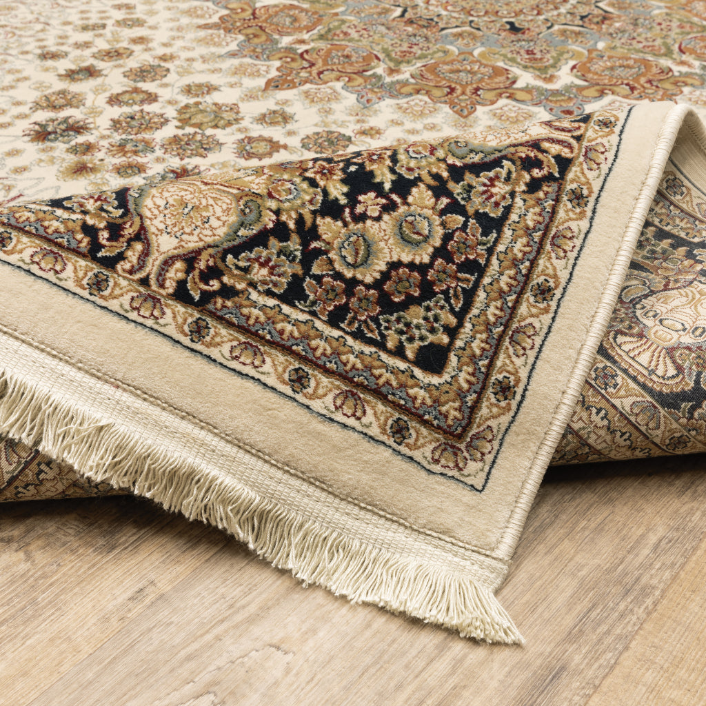 Oriental Weavers Masterpiece 1802W Multicolor Rectangle Indoor Area Rug - Exquisite Stain Resistant Traditional Rug with Medallion Design-