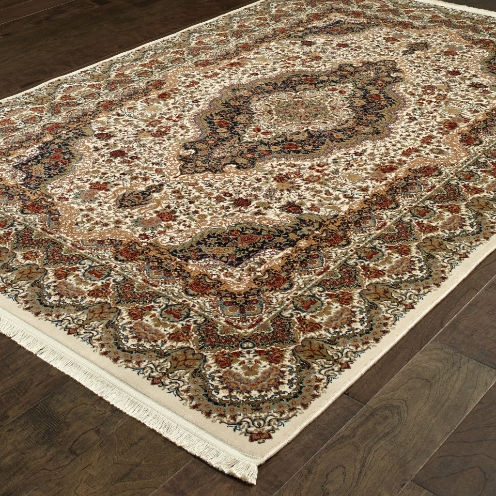 Oriental Weavers Masterpiece 5560W Multicolor Rectangle Indoor Area Rug - Exquisite Stain Resistant Traditional Rug with Medallion Design-