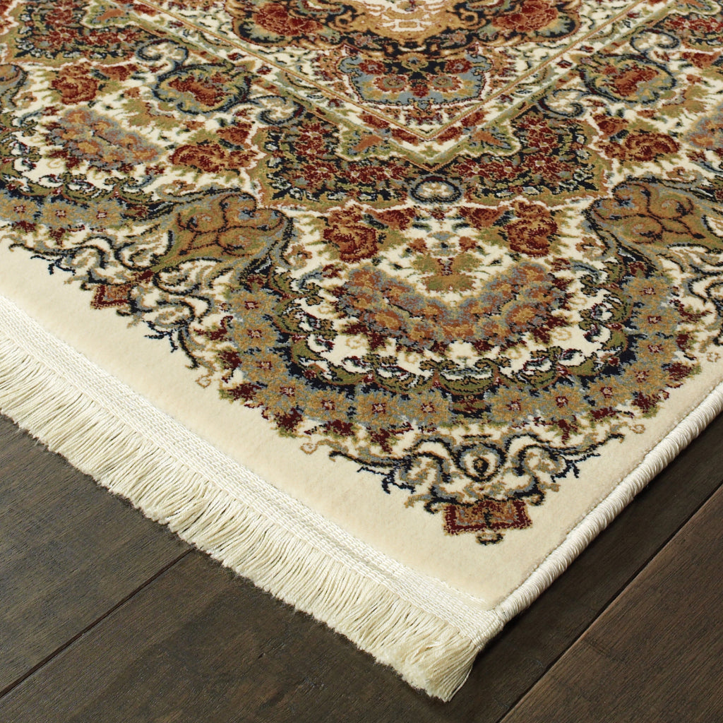 Oriental Weavers Masterpiece 5560W Multicolor Rectangle Indoor Area Rug - Exquisite Stain Resistant Traditional Rug with Medallion Design-