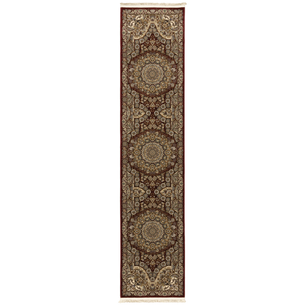 Oriental Weavers Masterpiece 8022R Multicolor Rectangle Indoor Runner - Exquisite Stain Resistant Traditional Rug with Medallion Design-