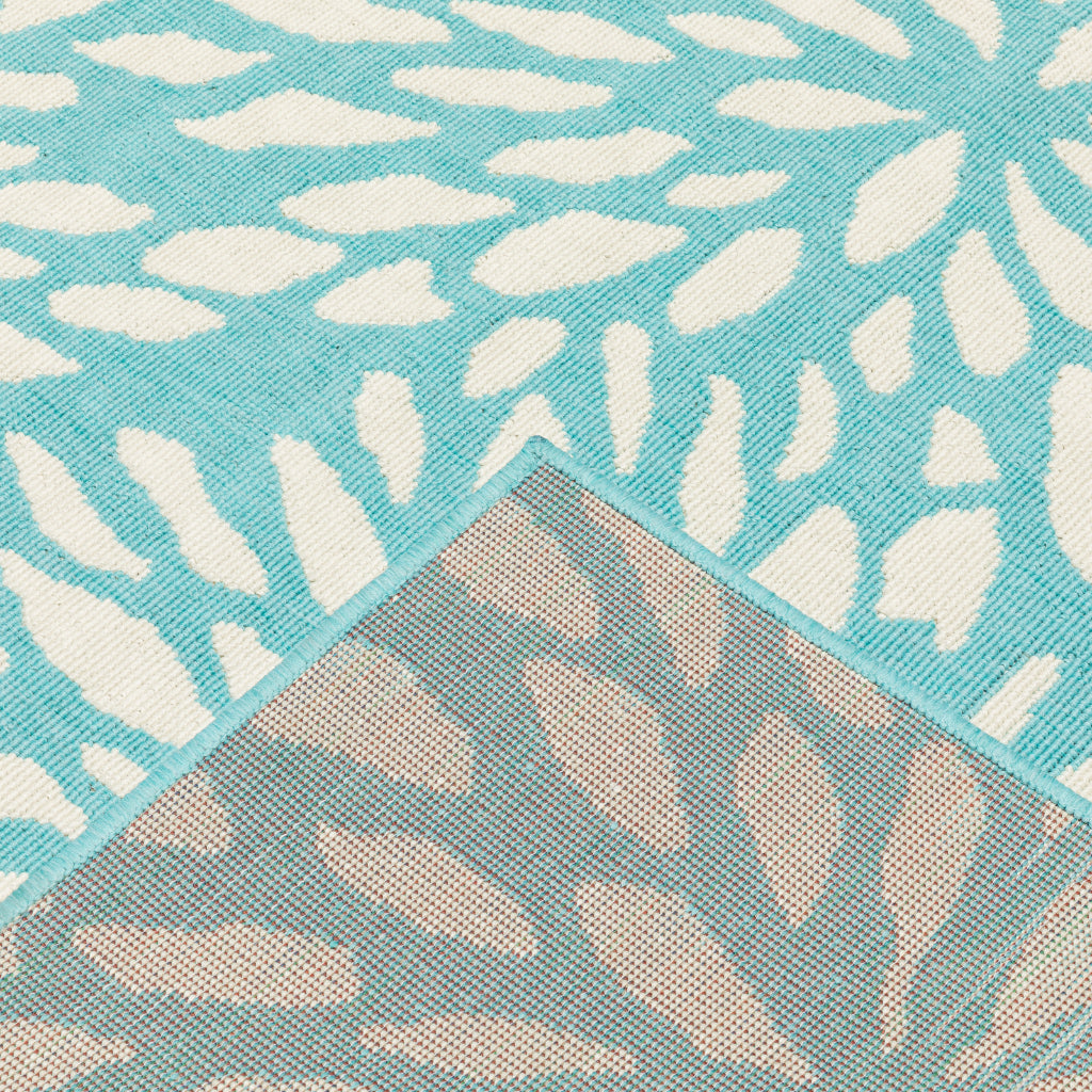 Oriental Weavers Meridian 1506L Blue/Ivory Rectangle Indoor / Outdoor Area Rug - Trendy Stain Resistant Machine Made Patio Rug with Floral Pattern-