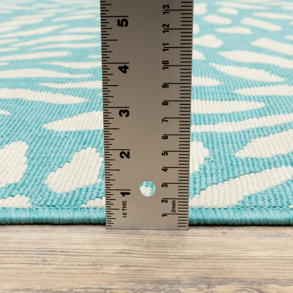 Oriental Weavers Meridian 1506L Blue/Ivory Rectangle Indoor / Outdoor Area Rug - Trendy Stain Resistant Machine Made Patio Rug with Floral Pattern-