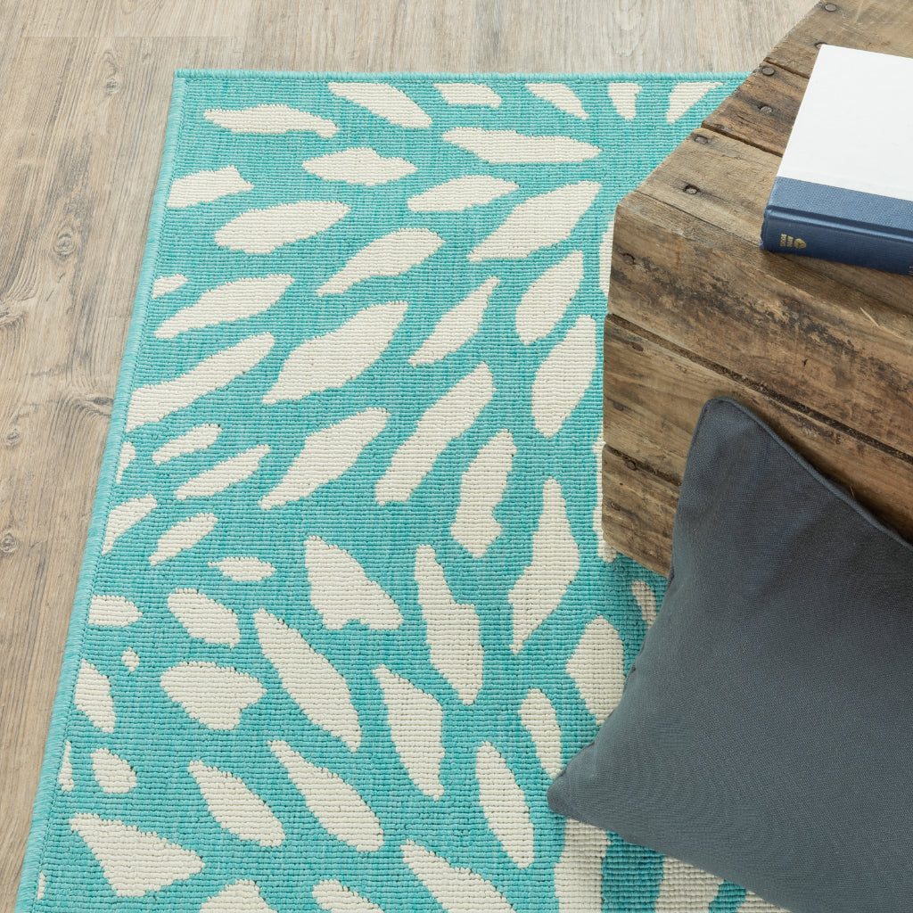 Oriental Weavers Meridian 1506L Blue/Ivory Rectangle Indoor / Outdoor Runner - Trendy Stain Resistant Machine Made Entryway & Hallway Runner with Floral Pattern-
