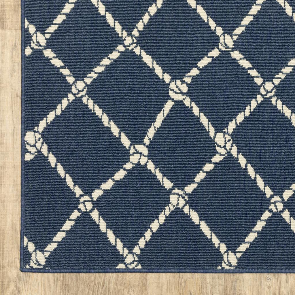 Oriental Weavers Meridian 4295B Navy Rectangle Indoor/Outdoor Area Rug Novelty Pattern-