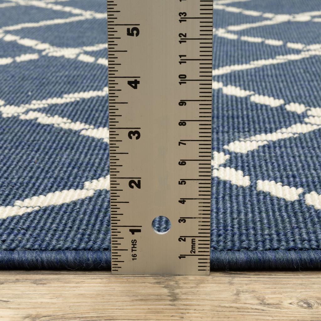 Oriental Weavers Meridian 4295B Navy Rectangle Indoor/Outdoor Area Rug Novelty Pattern-