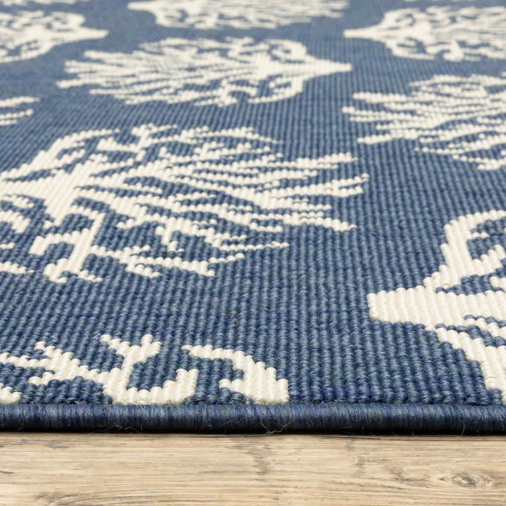 Oriental Weavers Meridian 7420A Navy Round Indoor/Outdoor Area Rug Novelty Pattern-