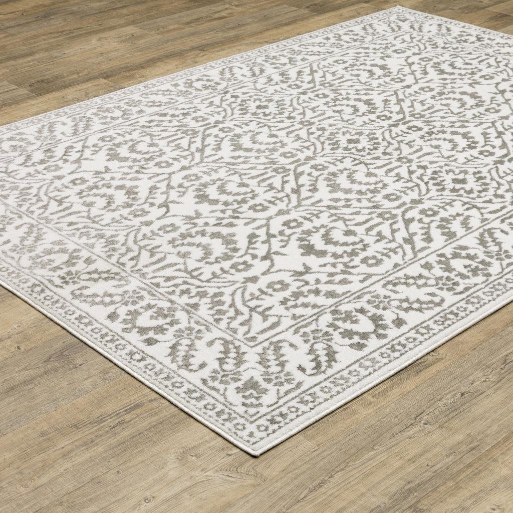 Oriental Weavers Montecito 2062H Gray Rectangle Indoor Area Rug - Trendy Stain Resistant Low Pile Rug with Floral Design-