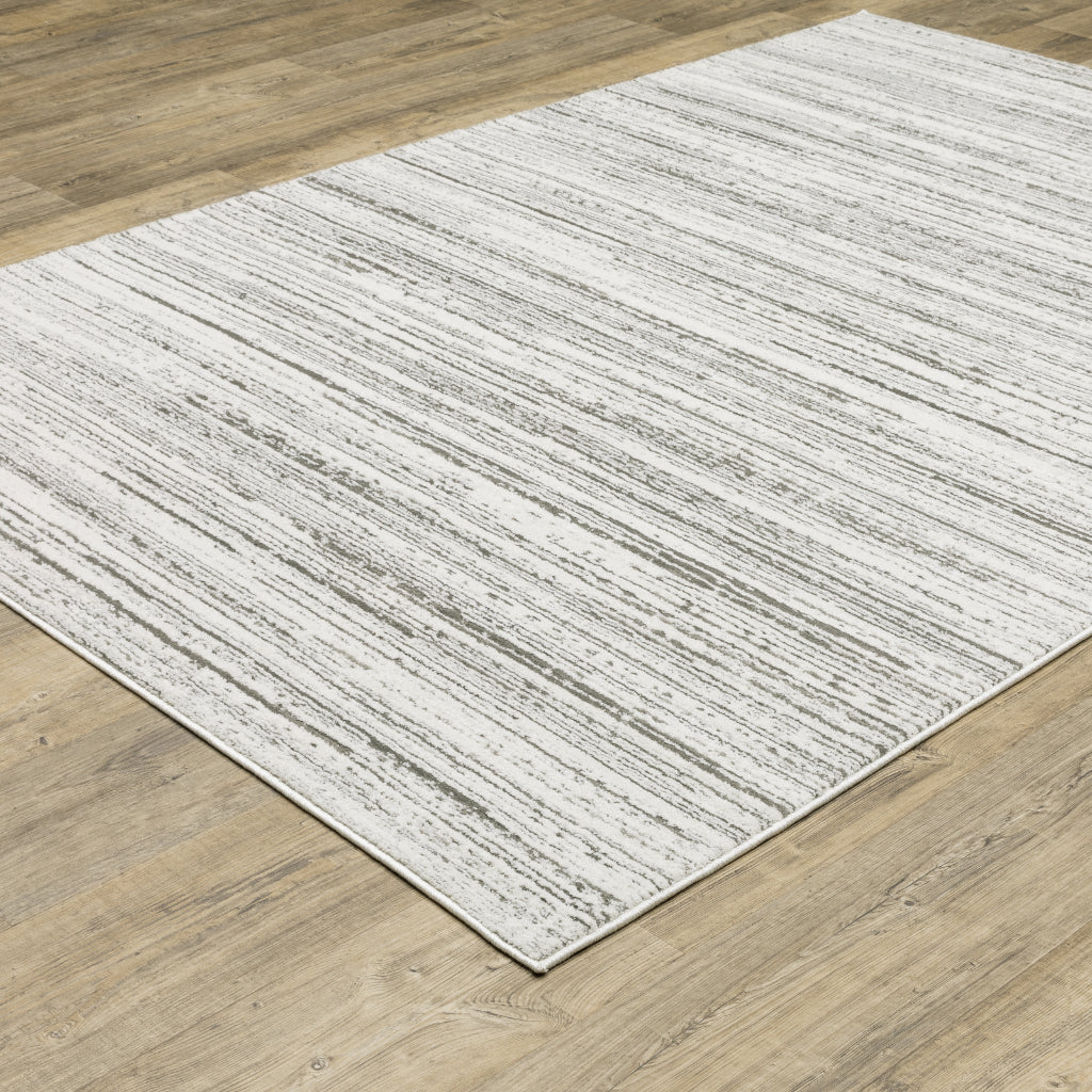 Oriental Weavers Montecito 4154W Gray Rectangle Indoor Area Rug - Trendy Stain Resistant Low Pile Rug with Distressed Striped Design-