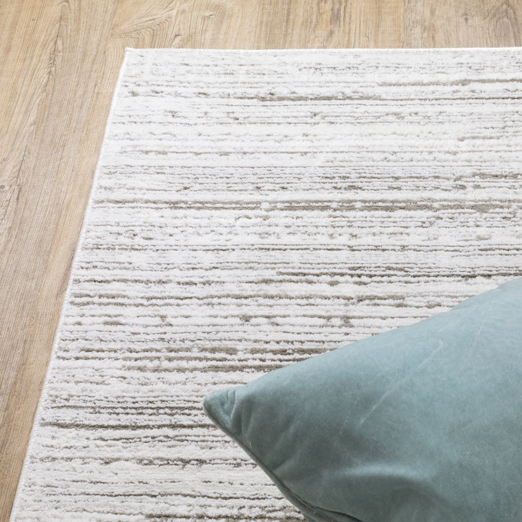 Oriental Weavers Montecito 4154W Gray Rectangle Indoor Area Rug - Trendy Stain Resistant Low Pile Rug with Distressed Striped Design-