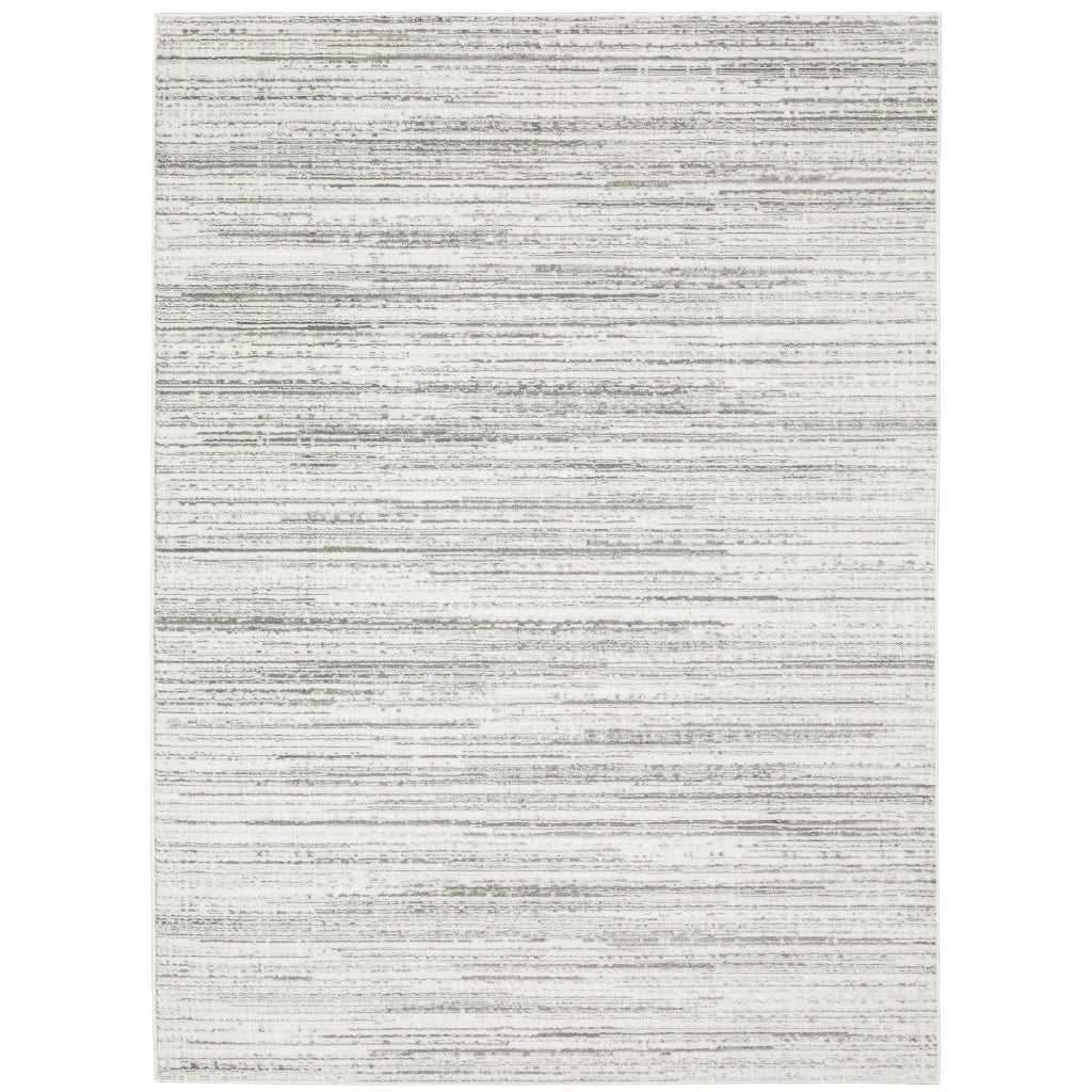 Oriental Weavers Montecito 4154W Gray Rectangle Indoor Area Rug - Trendy Stain Resistant Low Pile Rug with Distressed Striped Design-