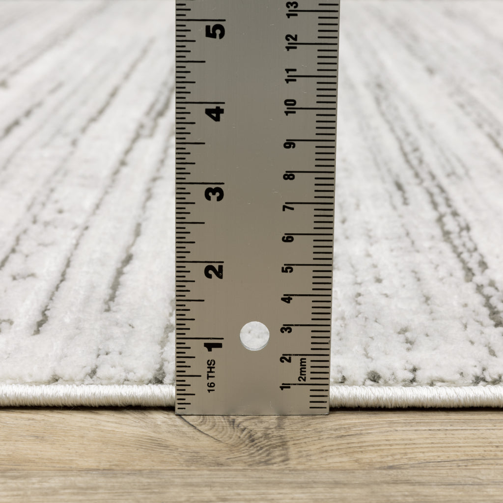 Oriental Weavers Montecito 4154W Gray Rectangle Indoor Runner - Trendy Stain Resistant Low Pile Rug with Distressed Striped Design-