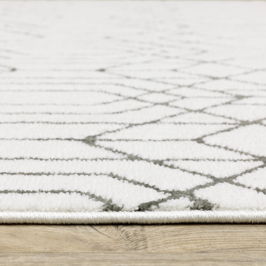 Oriental Weavers Montecito 4158W Gray Rectangle Indoor Area Rug - Trendy Stain Resistant Low Pile Rug with Geometric Design-