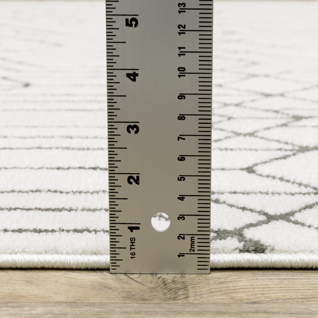 Oriental Weavers Montecito 4158W Gray Rectangle Indoor Area Rug - Trendy Stain Resistant Low Pile Rug with Geometric Design-