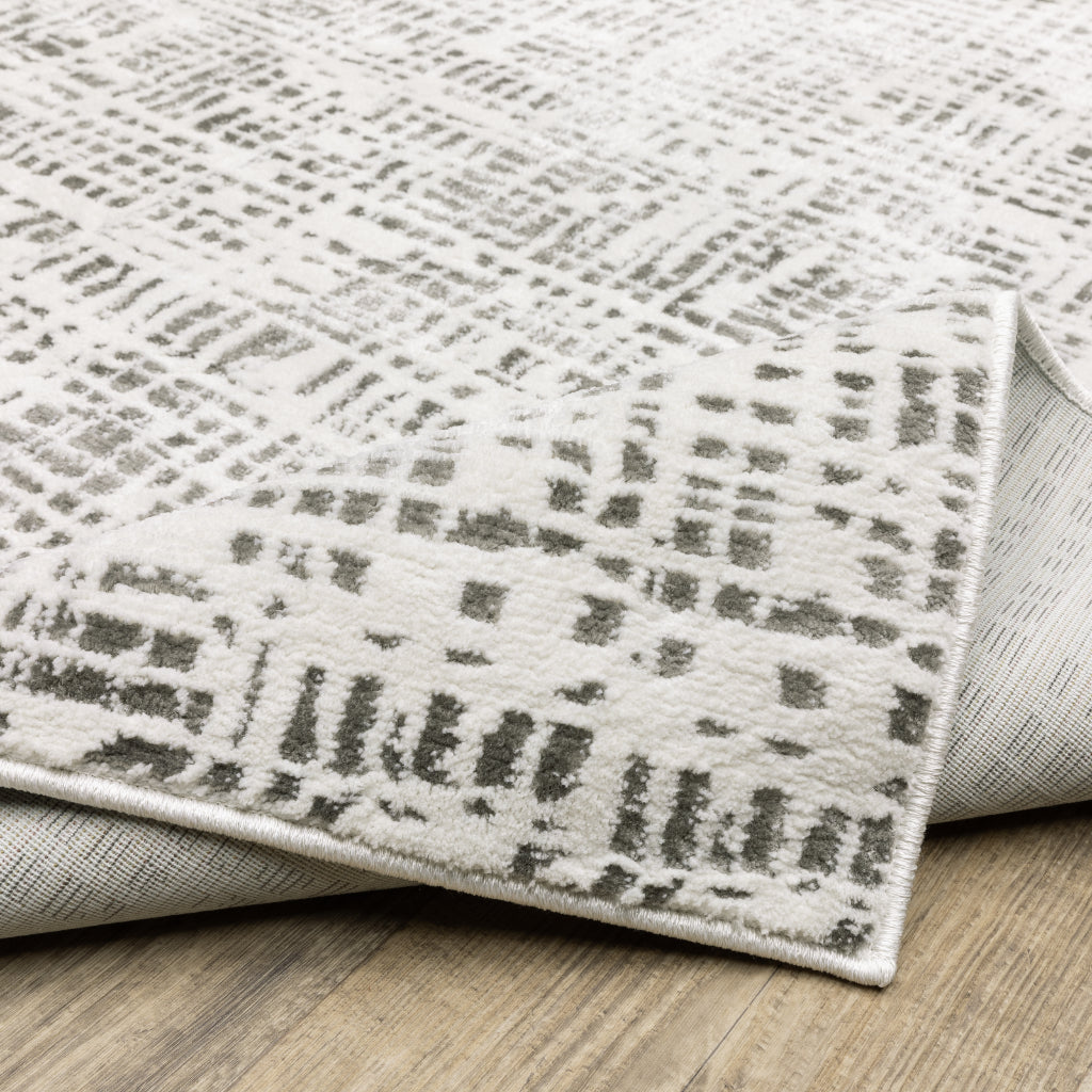 Oriental Weavers Montecito 5150W Gray Rectangle Indoor Area Rug - Trendy Stain Resistant Low Pile Rug with Distressed Gridwork Design-