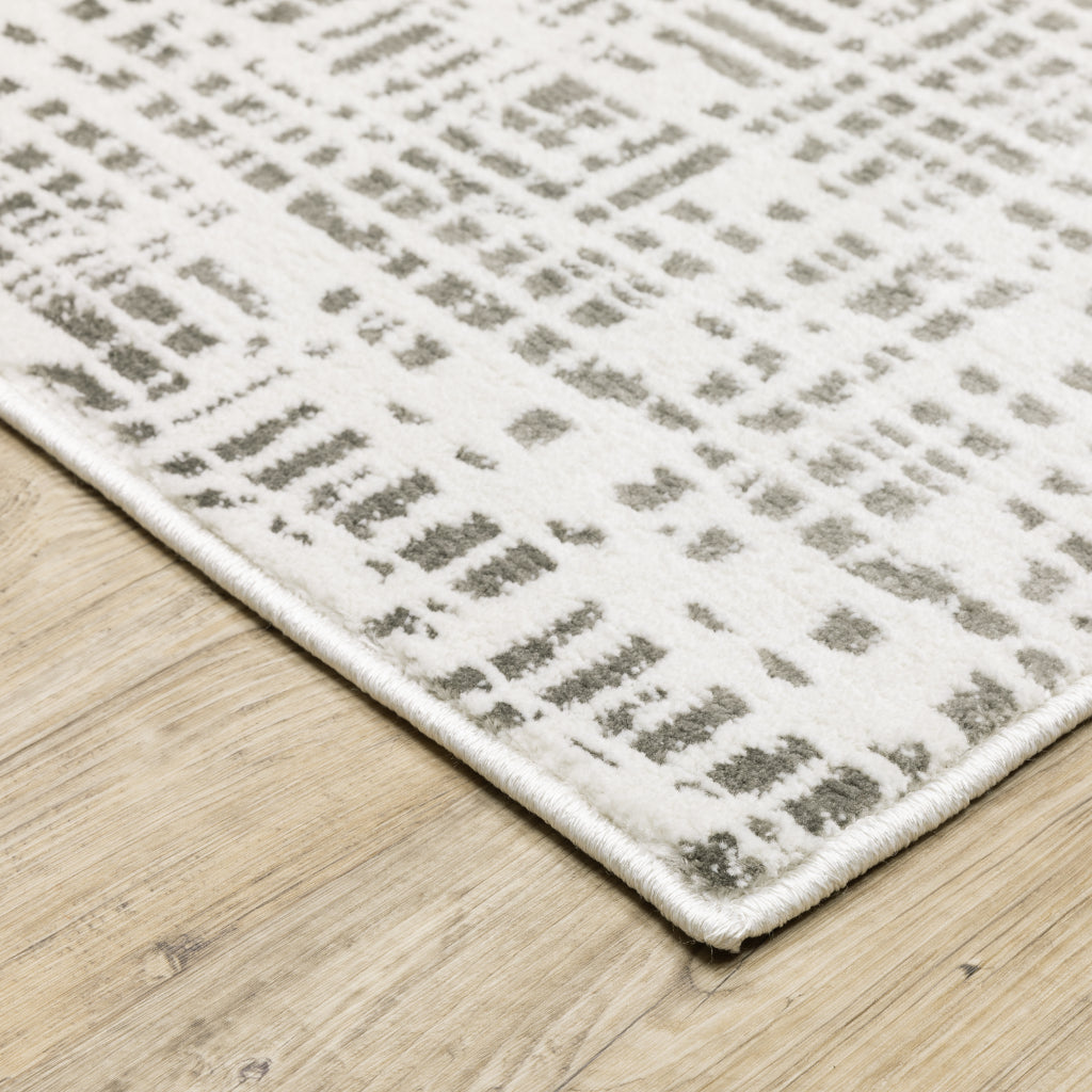 Oriental Weavers Montecito 5150W Gray Rectangle Indoor Runner - Trendy Stain Resistant Low Pile Rug with Distressed Gridwork Design-