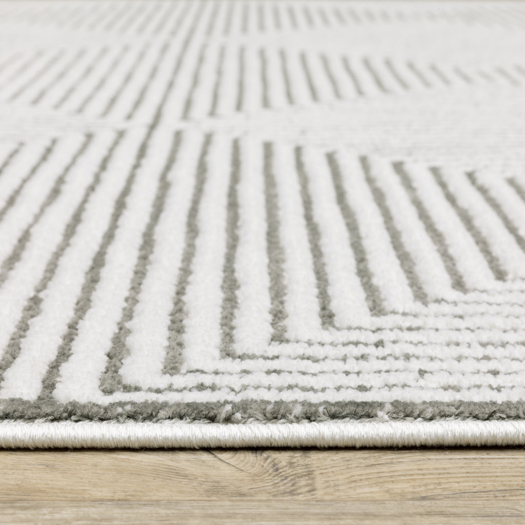 Oriental Weavers Montecito 8111W Gray Rectangle Indoor Area Rug - Trendy Stain Resistant Low Pile Rug with Geometric Design-