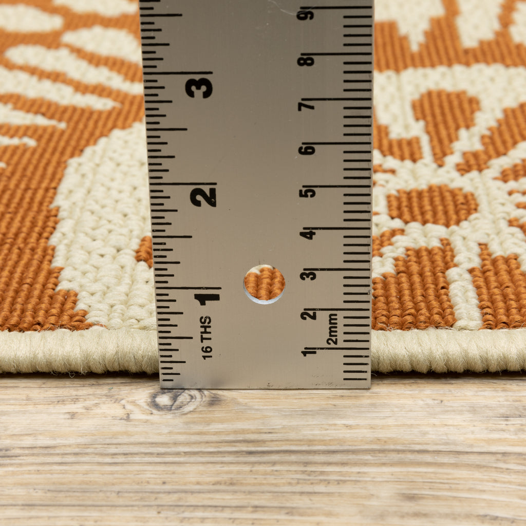 Oriental Weavers Montego 697J6 Beige/Blue Rectangle Indoor / Outdoor Area Rug - Stylish Stain Resistant Machine Made Patio Rug with Floral Pattern-