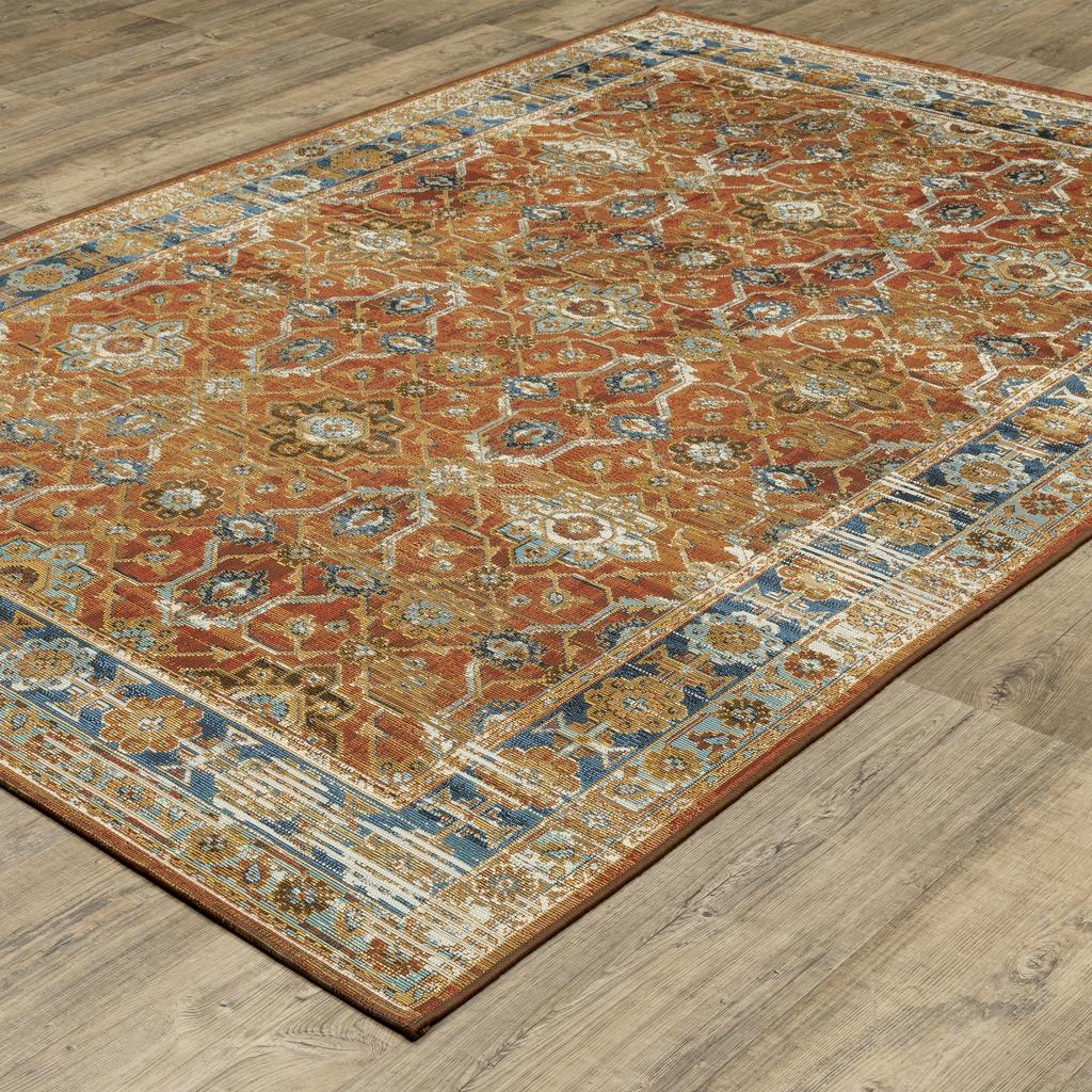 Oriental Weavers Naples 1204X Rust Rectangle Indoor/Outdoor Area Rug Oriental Pattern-