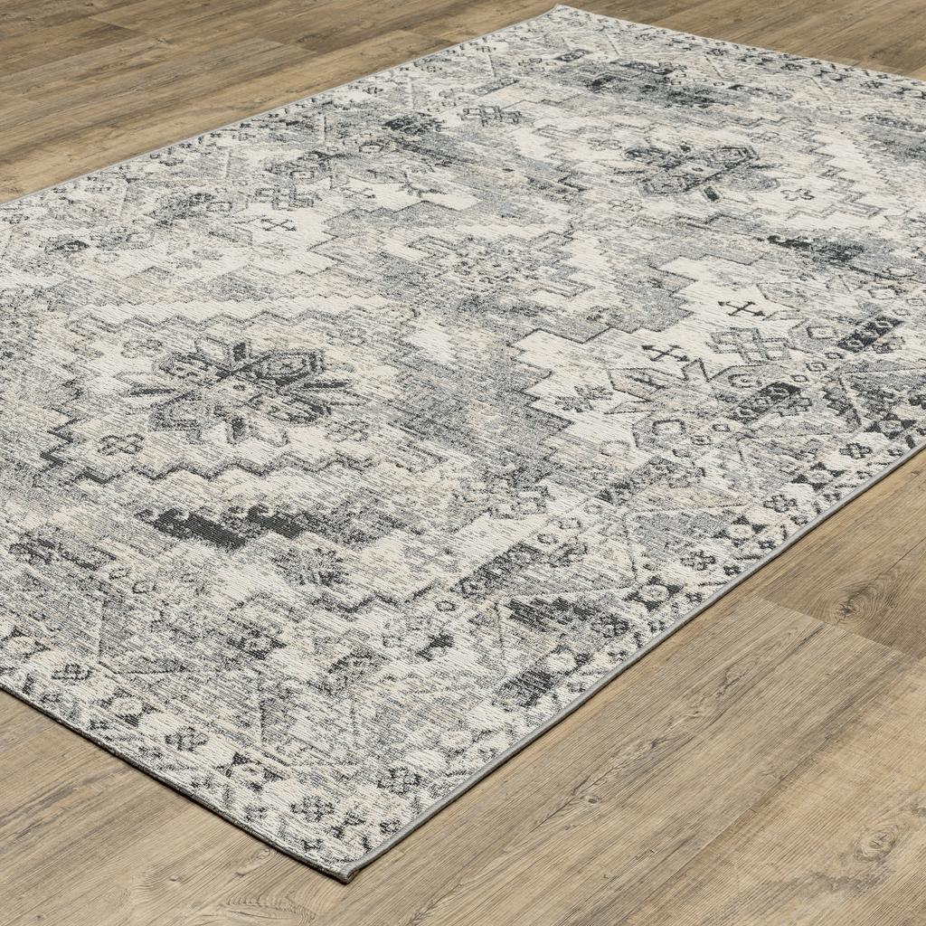 Oriental Weavers Naples 1346Z Grey Rectangle Indoor/Outdoor Area Rug Oriental Pattern-