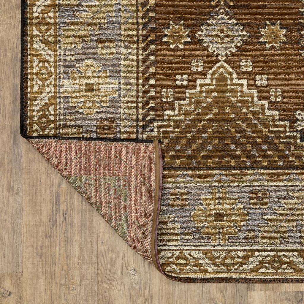 Oriental Weavers Naples 1441X Brown Rectangle Indoor/Outdoor Area Rug Oriental Pattern-