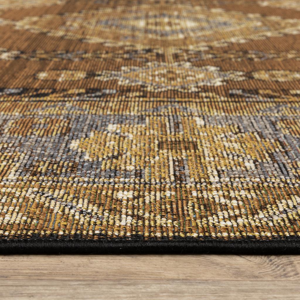 Oriental Weavers Naples 1441X Brown Rectangle Indoor/Outdoor Area Rug Oriental Pattern-