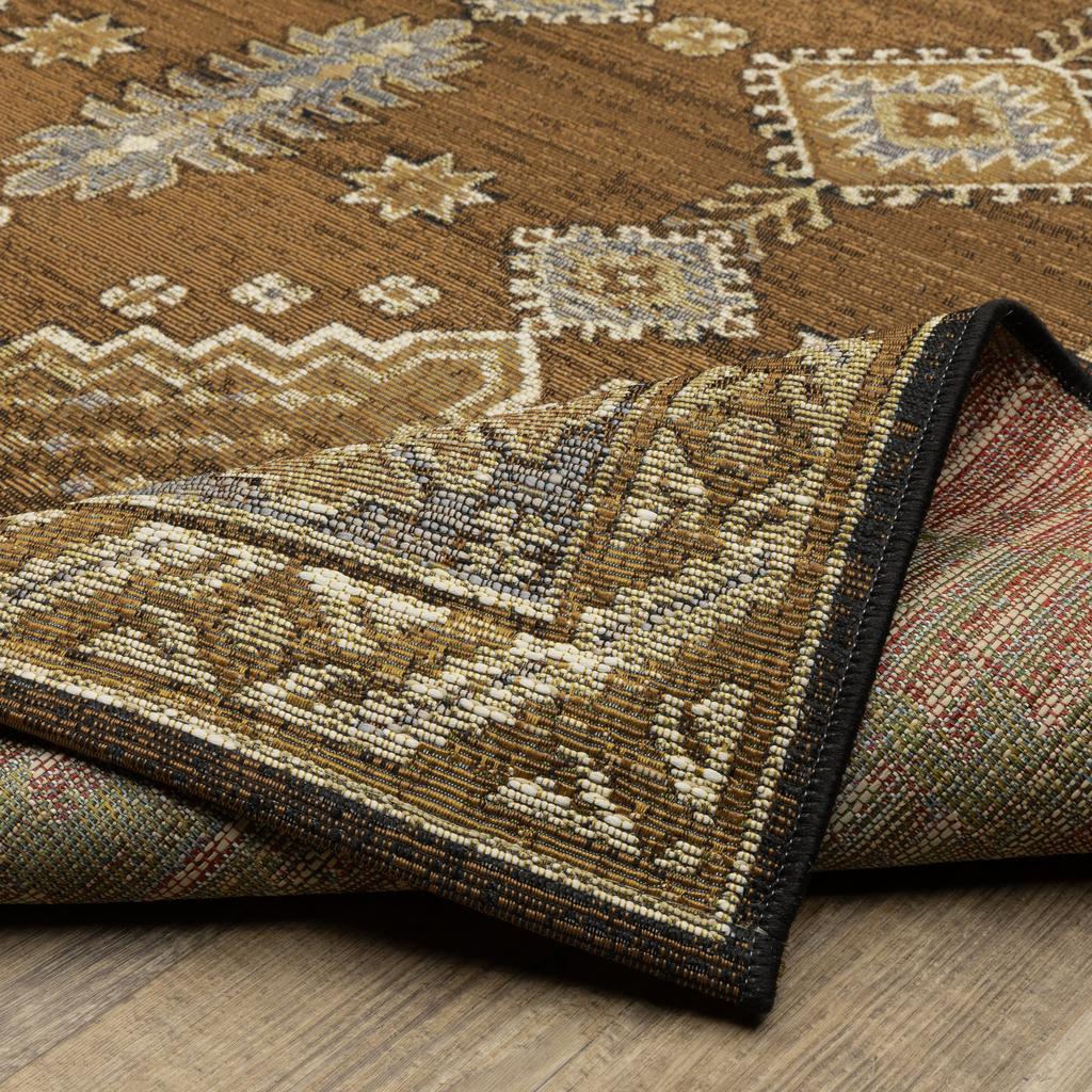 Oriental Weavers Naples 1441X Brown Rectangle Indoor/Outdoor Area Rug Oriental Pattern-