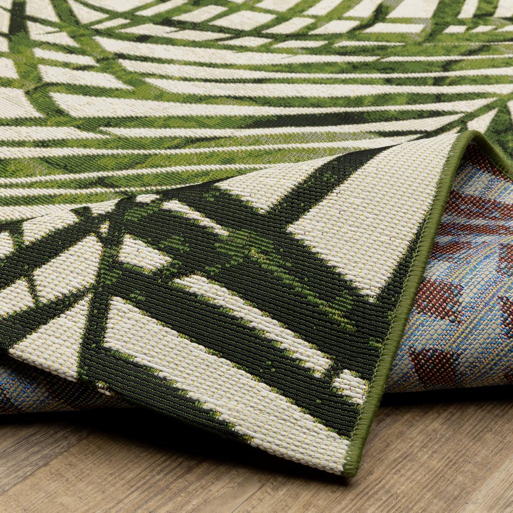 Oriental Weavers Naples 1572X Green Rectangle Indoor/Outdoor Area Rug Botantical Pattern-