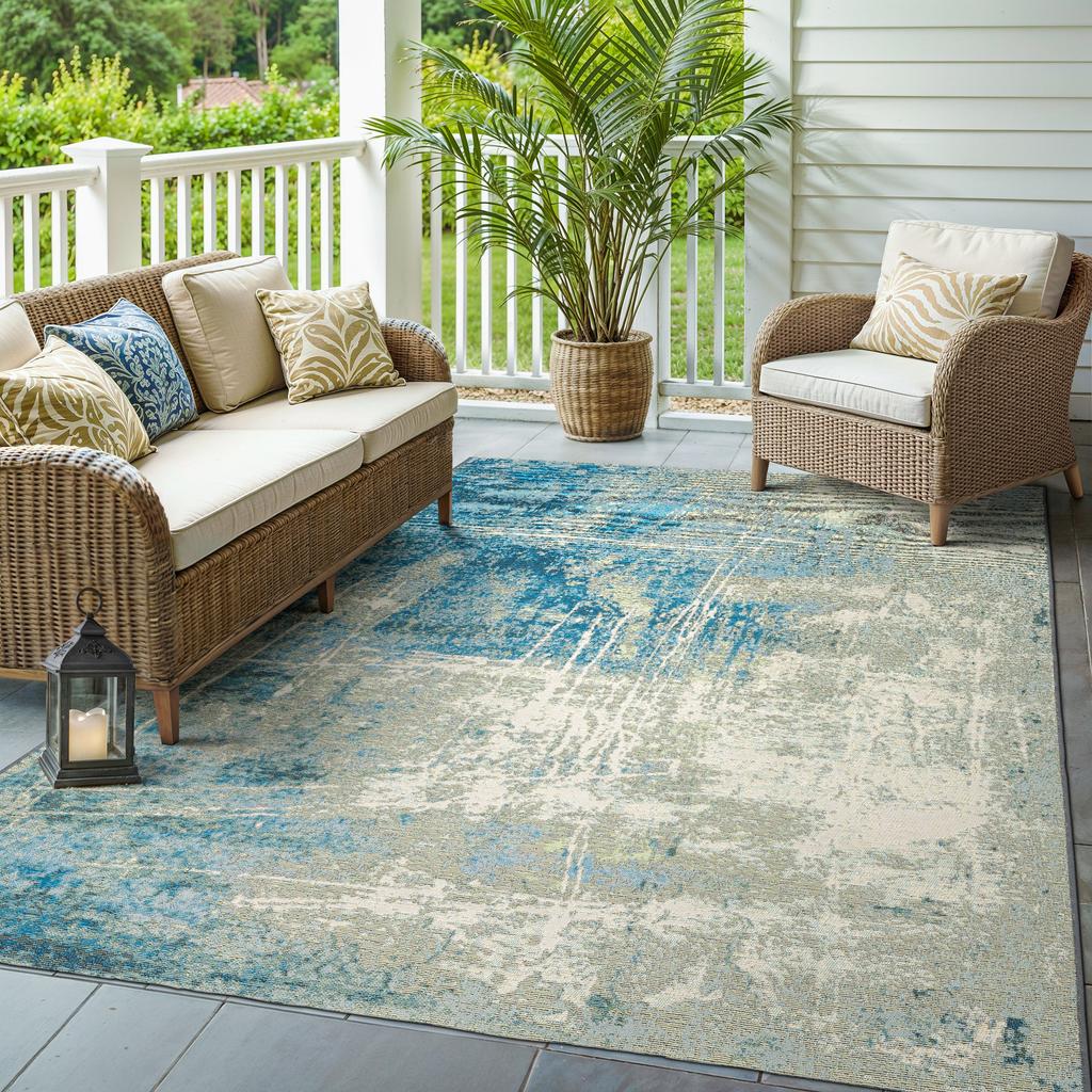 Oriental Weavers Naples 359XI Beige Rectangle Indoor/Outdoor Area Rug Abstract Pattern-