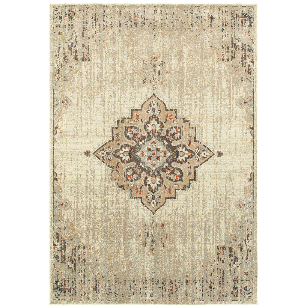 Oriental Weavers Pasha 072J2 Multicolor Rectangle Indoor Area Rug - Cozy Stain Resistant Low Pile Rug with Medallion Design-