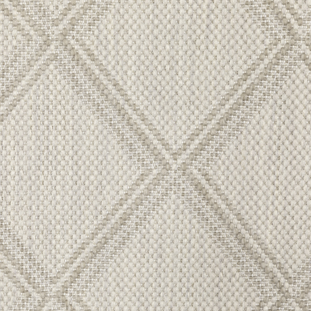 Oriental Weavers Portofino 5098W Ivory/Grey Rectangle Indoor / Outdoor Area Rug - Stain Resistant Machine Made Patio Rug-
