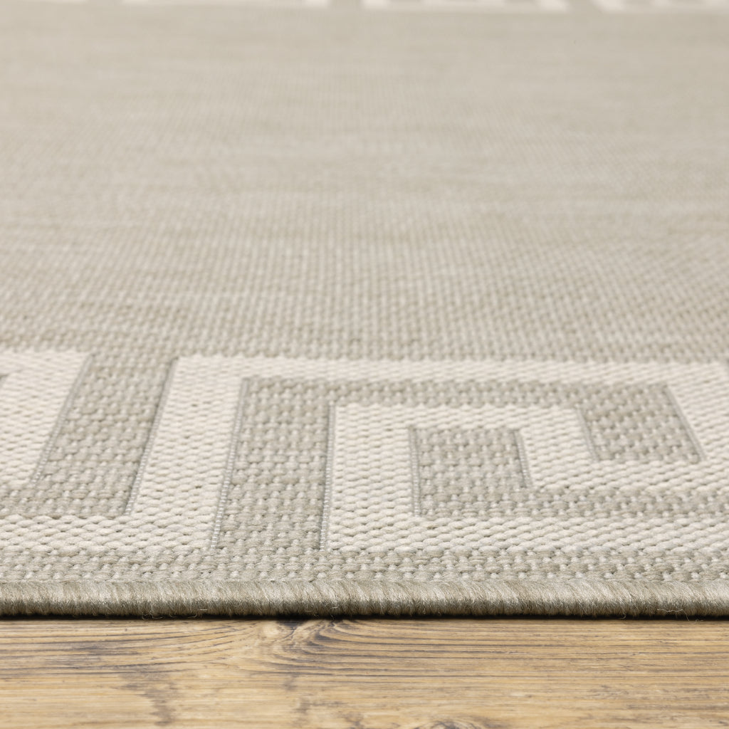 Oriental Weavers Portofino 6560D Grey/Ivory Rectangle Indoor / Outdoor Runner - Stain Resistant Machine Made Entryway & Hallway Runner-