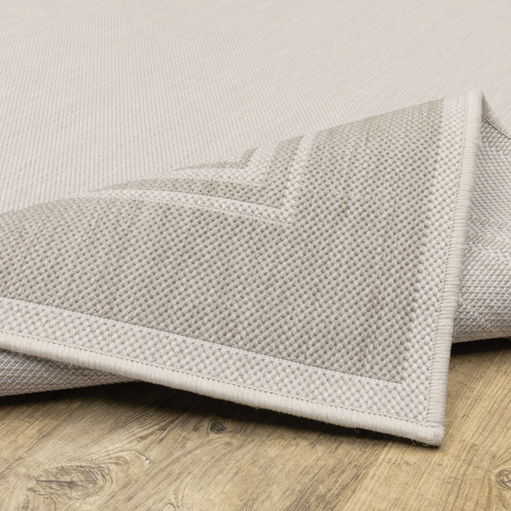 Oriental Weavers Portofino 6765W Ivory/Grey Rectangle Indoor / Outdoor Runner - Stain Resistant Machine Made Entryway & Hallway Runner-