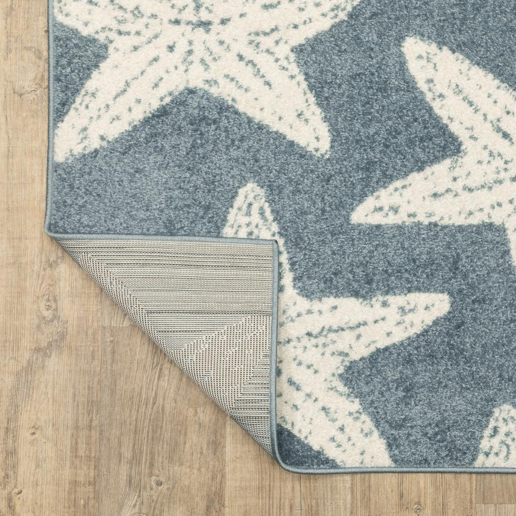 Oriental Weavers Quinn QUI02 Blue Rectangle Indoor Runner Coastal Pattern-