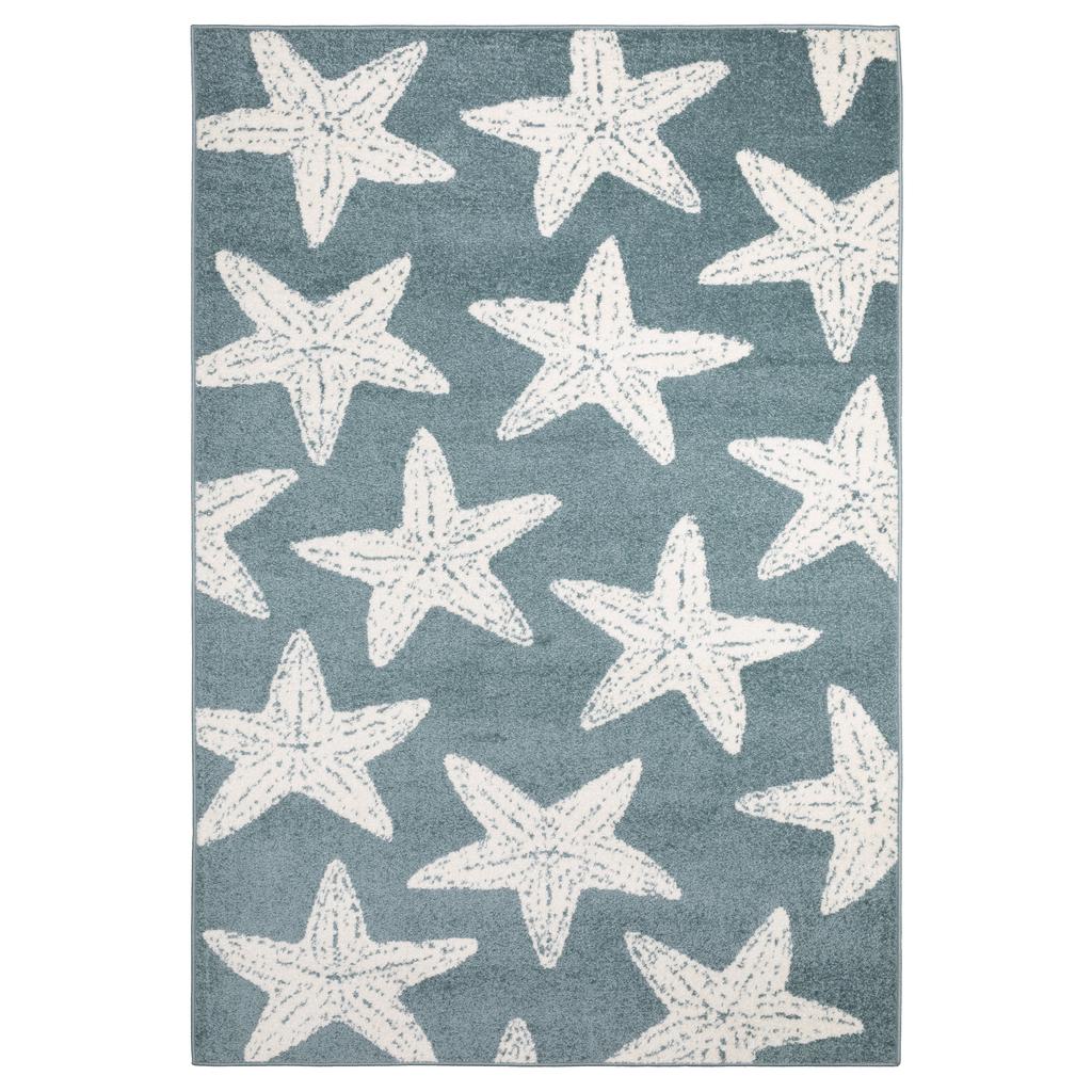 Oriental Weavers Quinn QUI02 Blue Rectangle Indoor Runner Coastal Pattern-