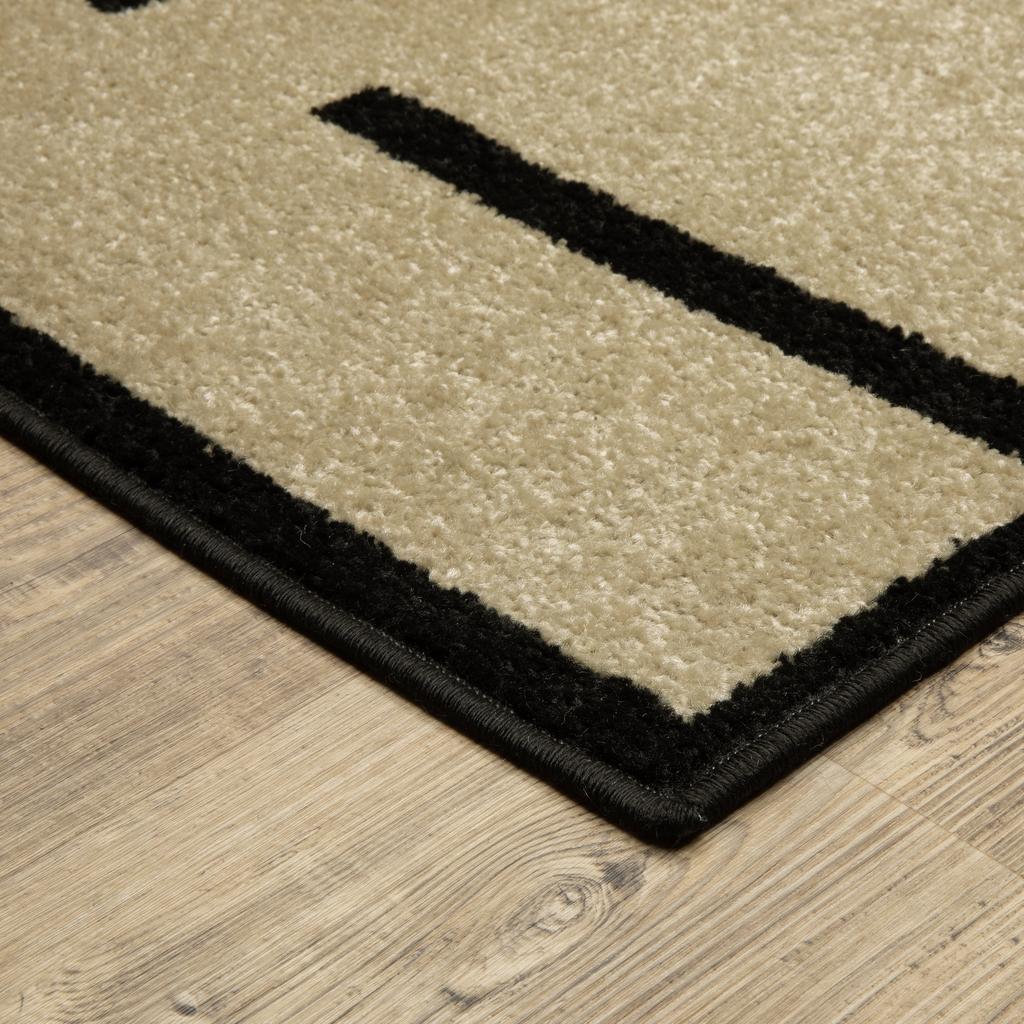 Oriental Weavers Quinn QUI03 Beige Rectangle Indoor Runner Geometric Pattern-