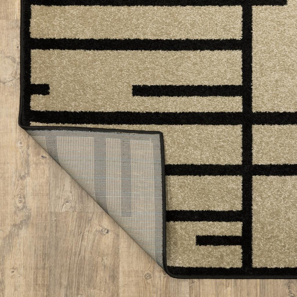 Oriental Weavers Quinn QUI03 Beige Rectangle Indoor Runner Geometric Pattern-