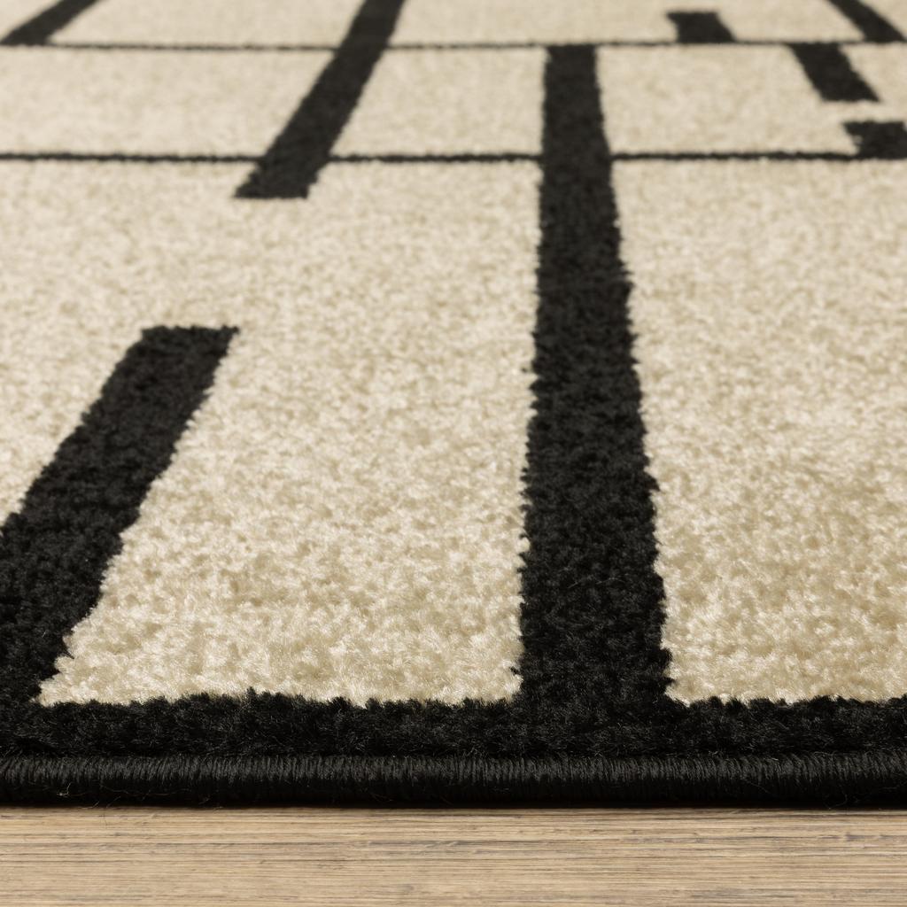 Oriental Weavers Quinn QUI03 Beige Rectangle Indoor Runner Geometric Pattern-