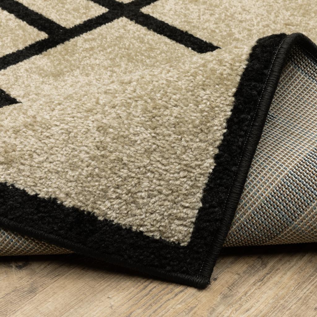 Oriental Weavers Quinn QUI03 Beige Rectangle Indoor Runner Geometric Pattern-