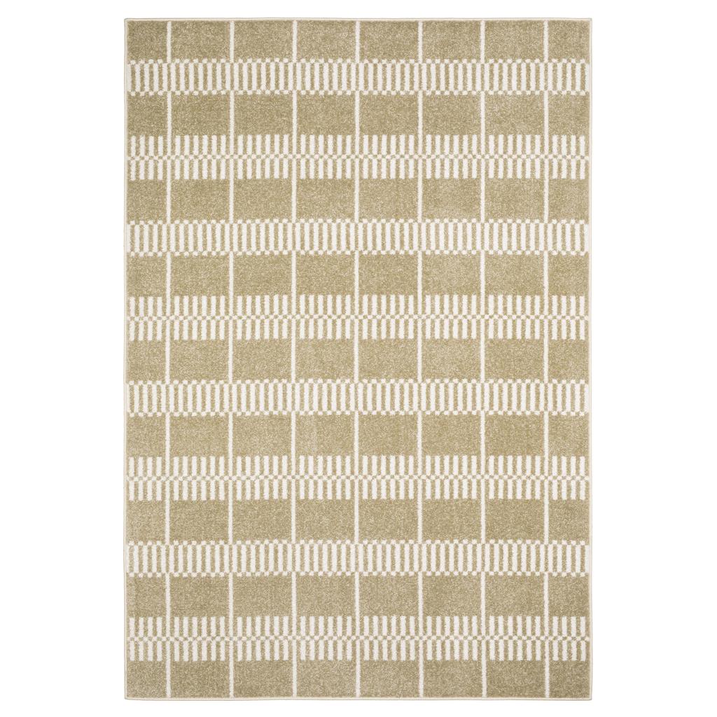 Oriental Weavers Quinn QUI05 Beige Rectangle Indoor Runner Geometric Pattern-