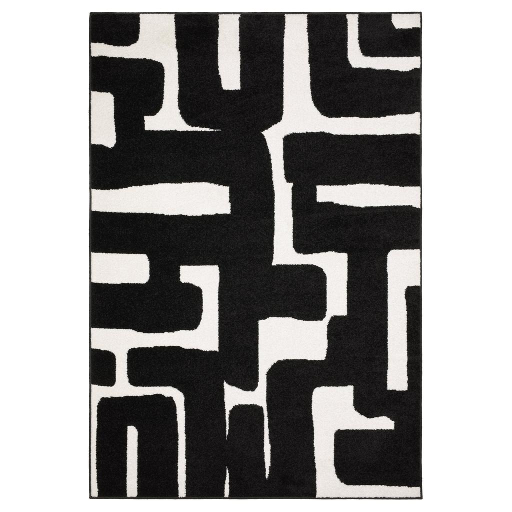 Oriental Weavers Quinn QUI08 Black Rectangle Indoor Area Rug Geometric Pattern-