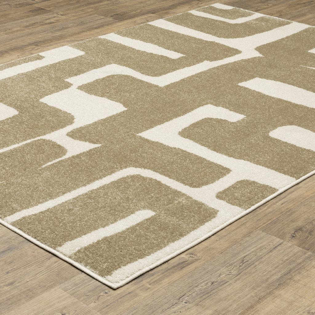 Oriental Weavers Quinn QUI09 Beige Rectangle Indoor Area Rug Abstract Pattern-