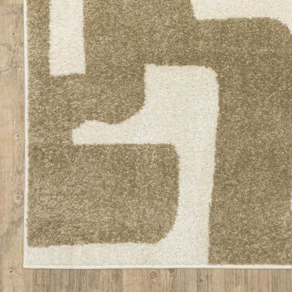Oriental Weavers Quinn QUI09 Beige Rectangle Indoor Runner Abstract Pattern-