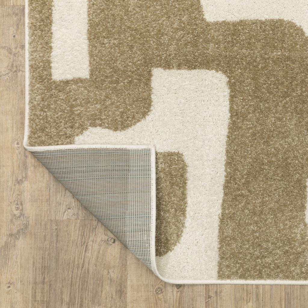 Oriental Weavers Quinn QUI09 Beige Rectangle Indoor Runner Abstract Pattern-