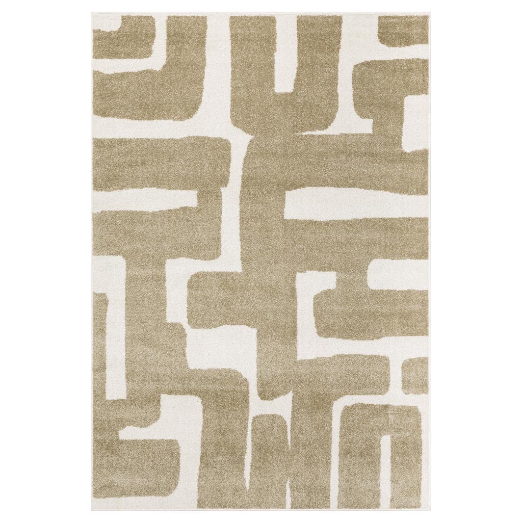 Oriental Weavers Quinn QUI09 Beige Rectangle Indoor Runner Abstract Pattern-
