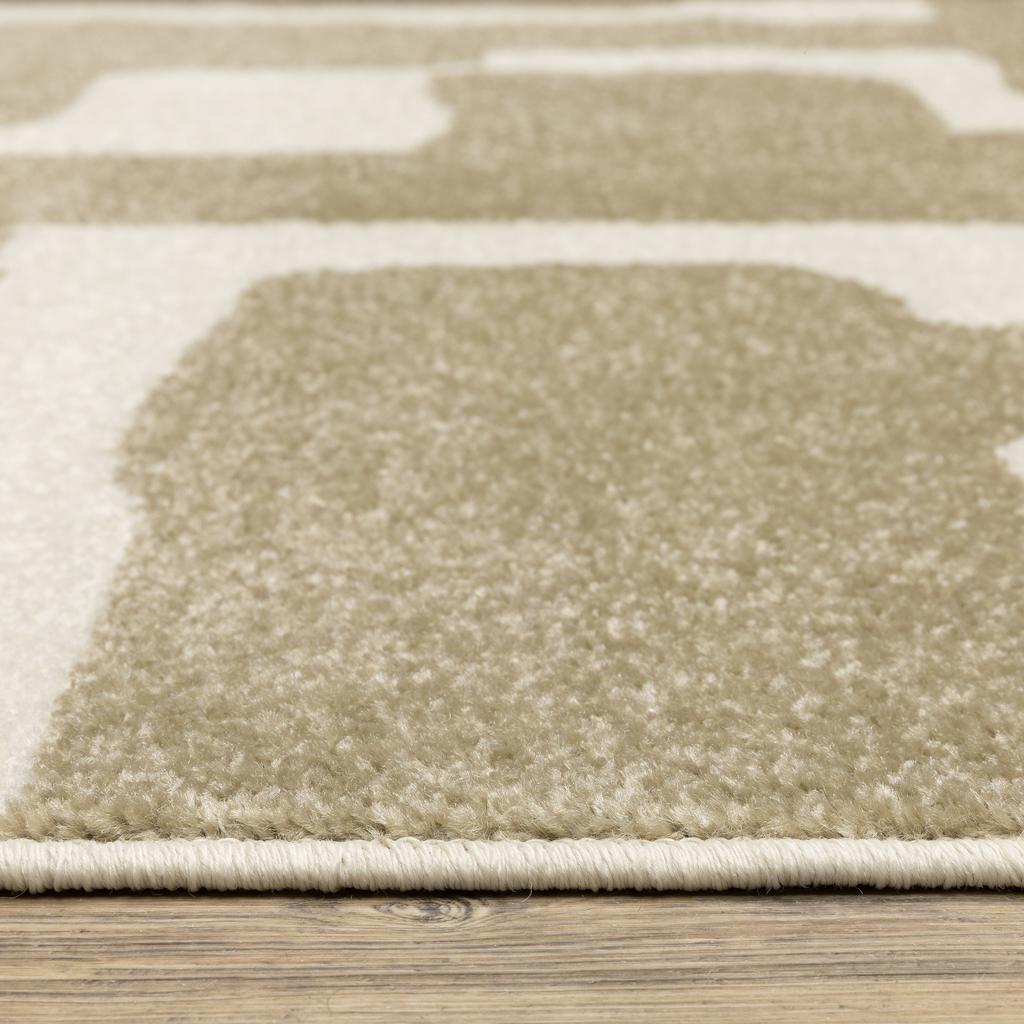 Oriental Weavers Quinn QUI09 Beige Rectangle Indoor Runner Abstract Pattern-