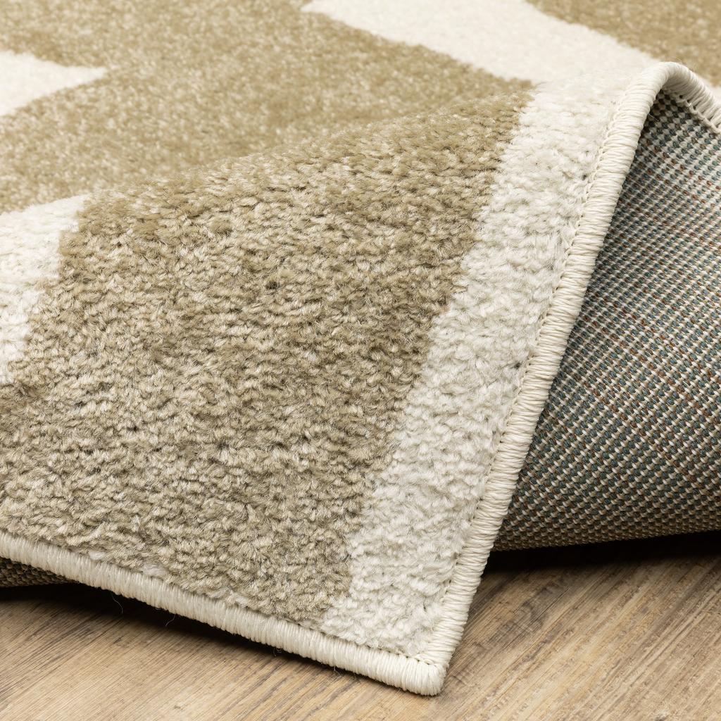 Oriental Weavers Quinn QUI09 Beige Rectangle Indoor Runner Abstract Pattern-