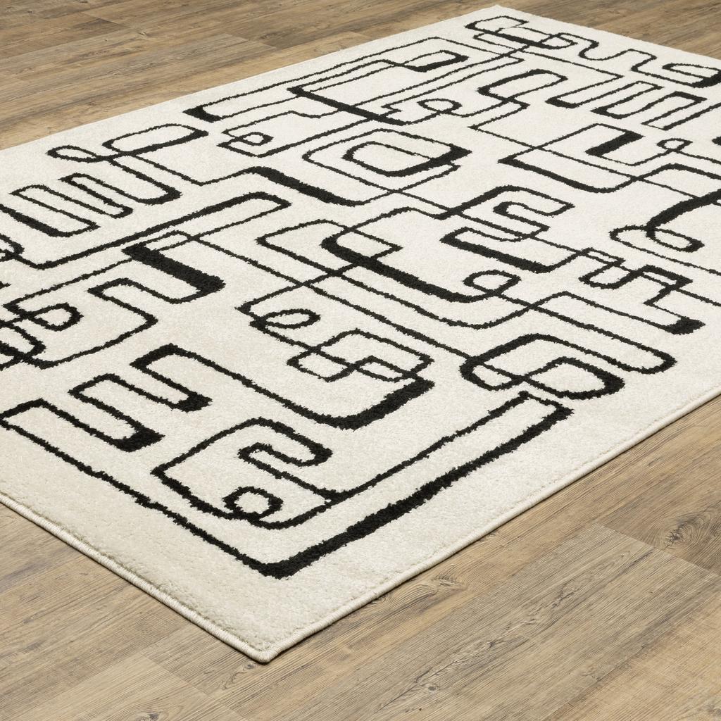 Oriental Weavers Quinn QUI11 Beige Rectangle Indoor Area Rug Geometric Pattern-