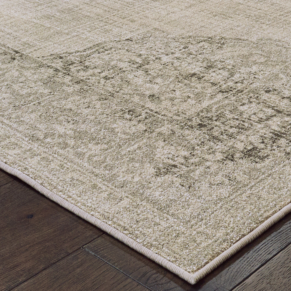 Oriental Weavers Raleigh 099D5 Two-Color Rectangle Indoor Area Rug - Soft & Stain Resistant Low Pile Rug with Medallion Design-