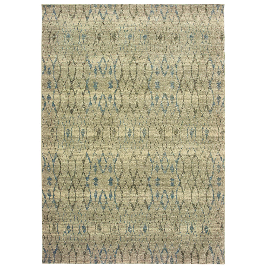 Oriental Weavers Raleigh 1807H Two-Color Rectangle Indoor Area Rug - Soft & Stain Resistant Low Pile Rug with Geometric Design-